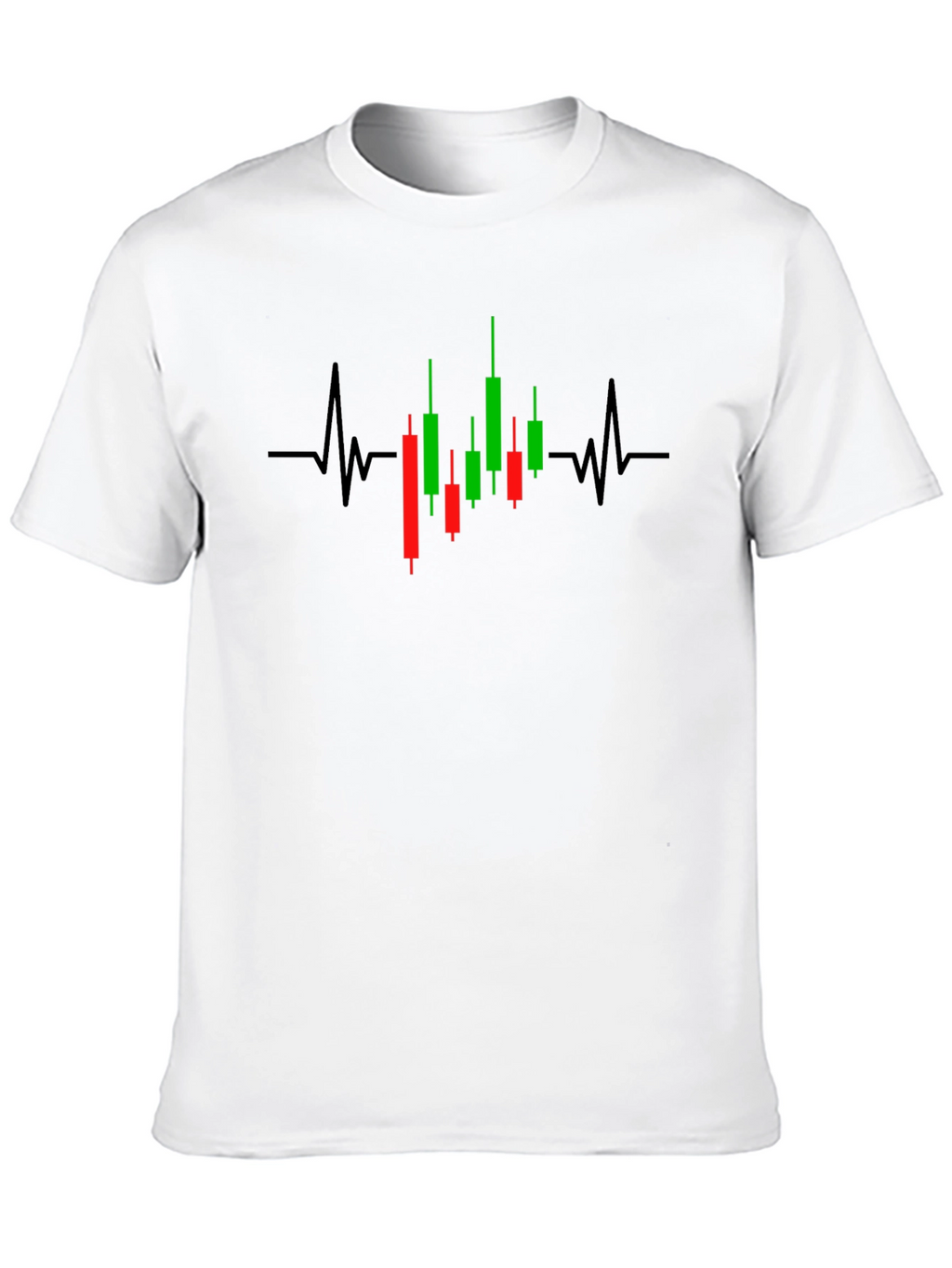 Traders Heartbeat: Black T-Shirt with Stock Chart Design