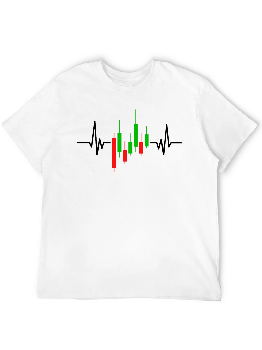 Traders Heartbeat: Black T-Shirt with Stock Chart Design
