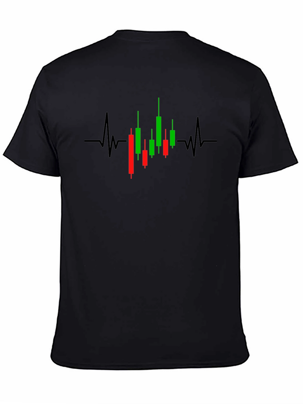 Traders Heartbeat: Black T-Shirt with Stock Chart Design