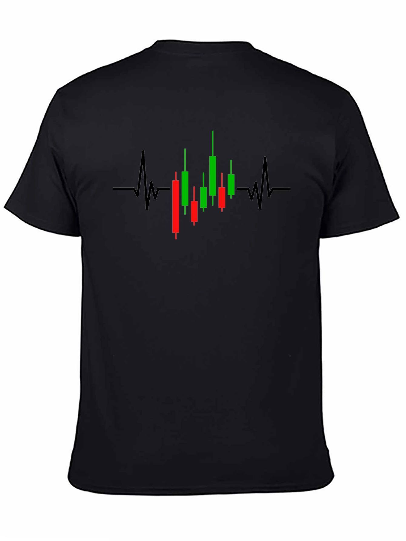 Traders Heartbeat: Black T-Shirt with Stock Chart Design