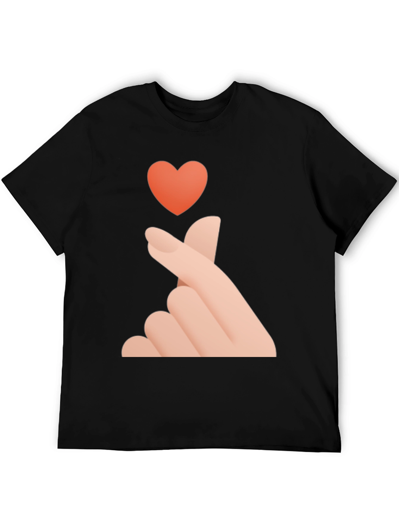 Finger Heart Graphic Tee - Korean Love Sign Shirt