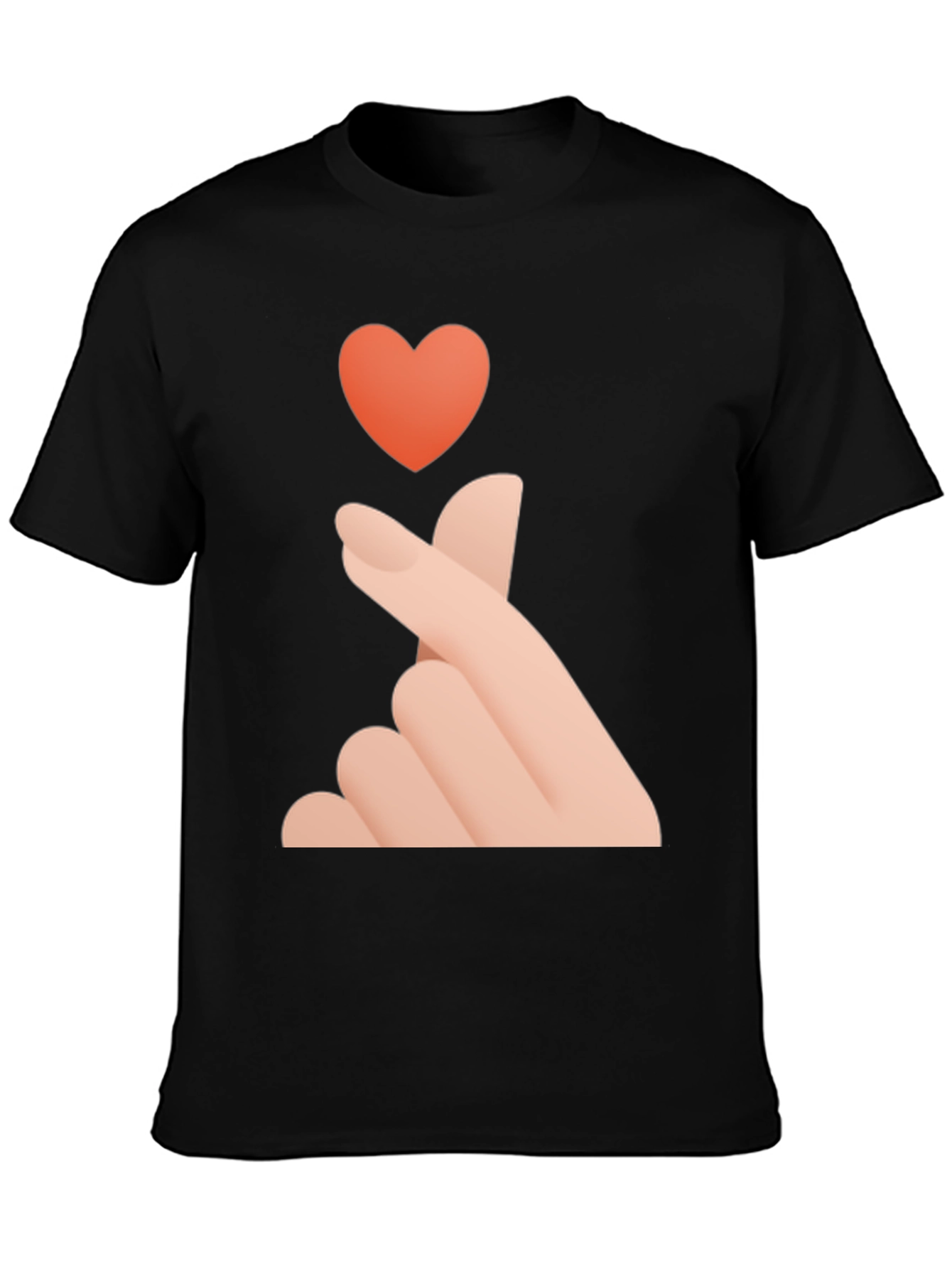 Finger Heart Graphic Tee - Korean Love Sign Shirt