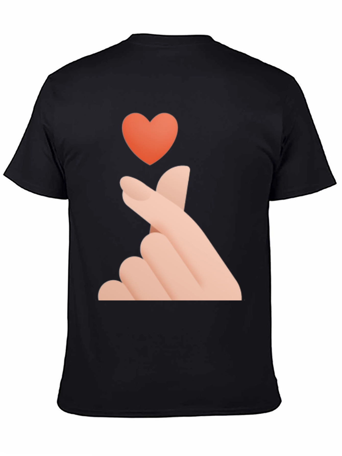 Finger Heart Graphic Tee - Korean Love Sign Shirt