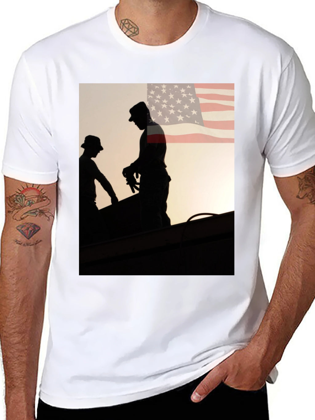Mens Graphic Tee - American Roofer Silhouette