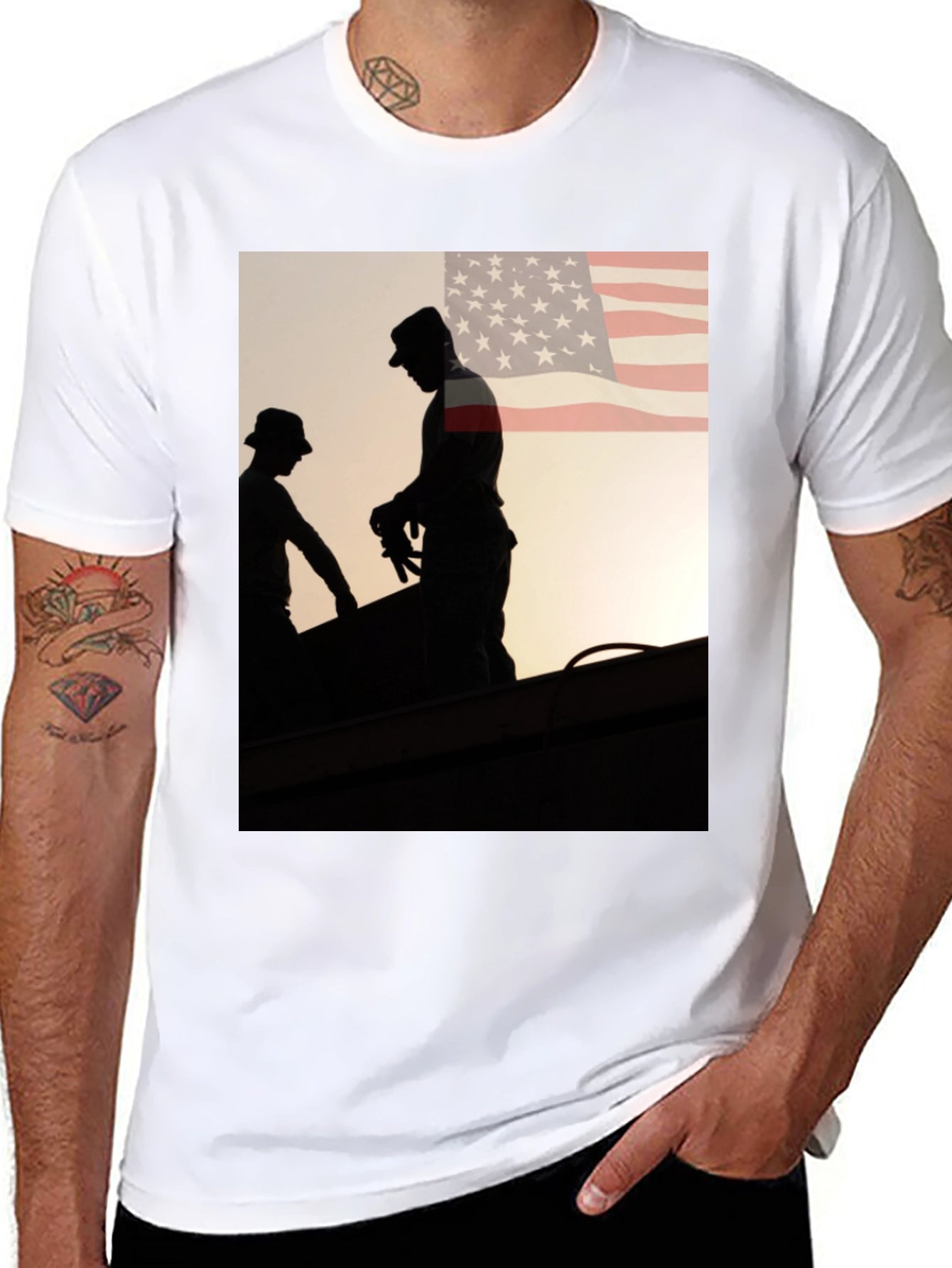 Mens Graphic Tee - American Roofer Silhouette
