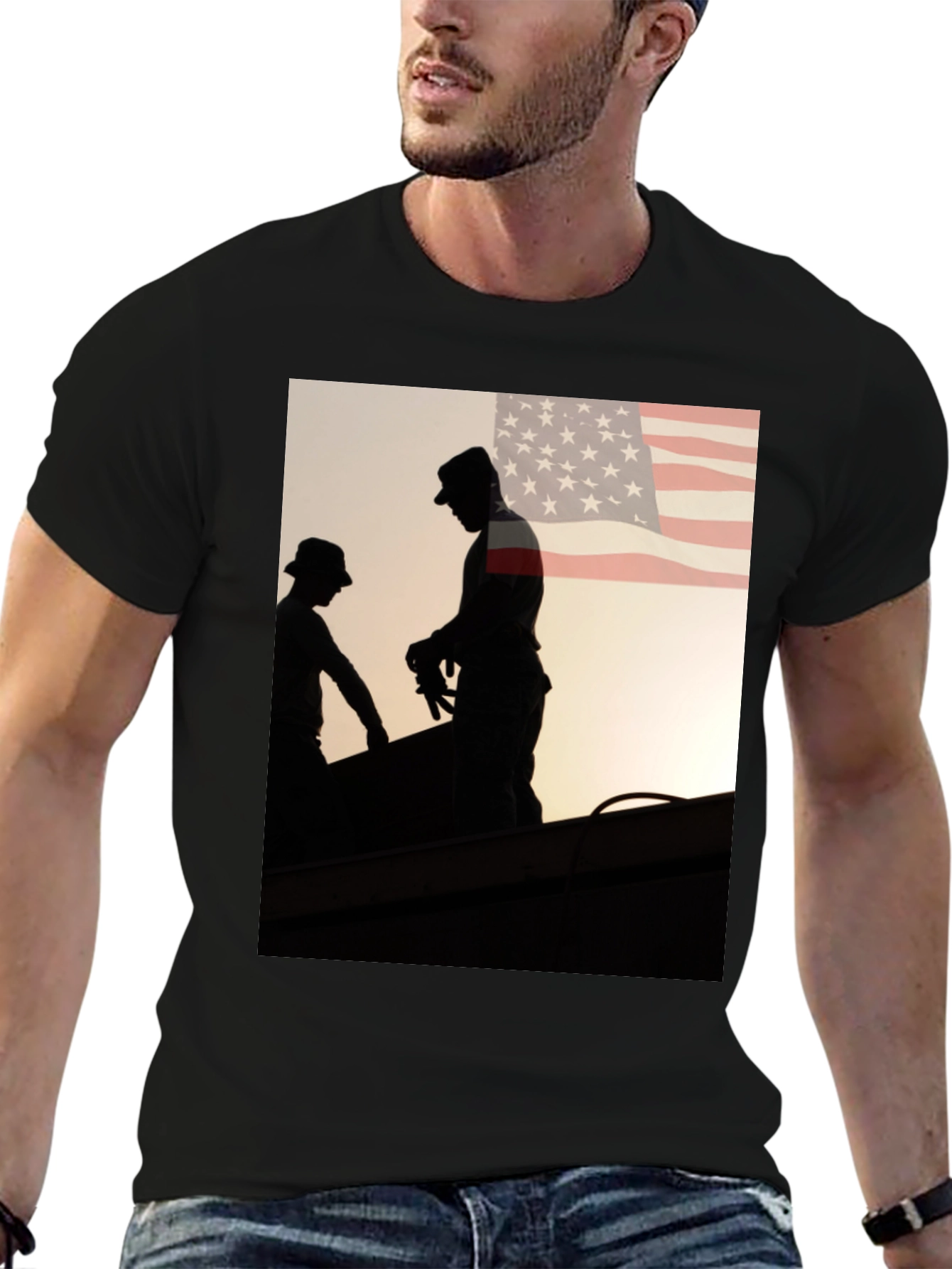Mens Graphic Tee - American Roofer Silhouette