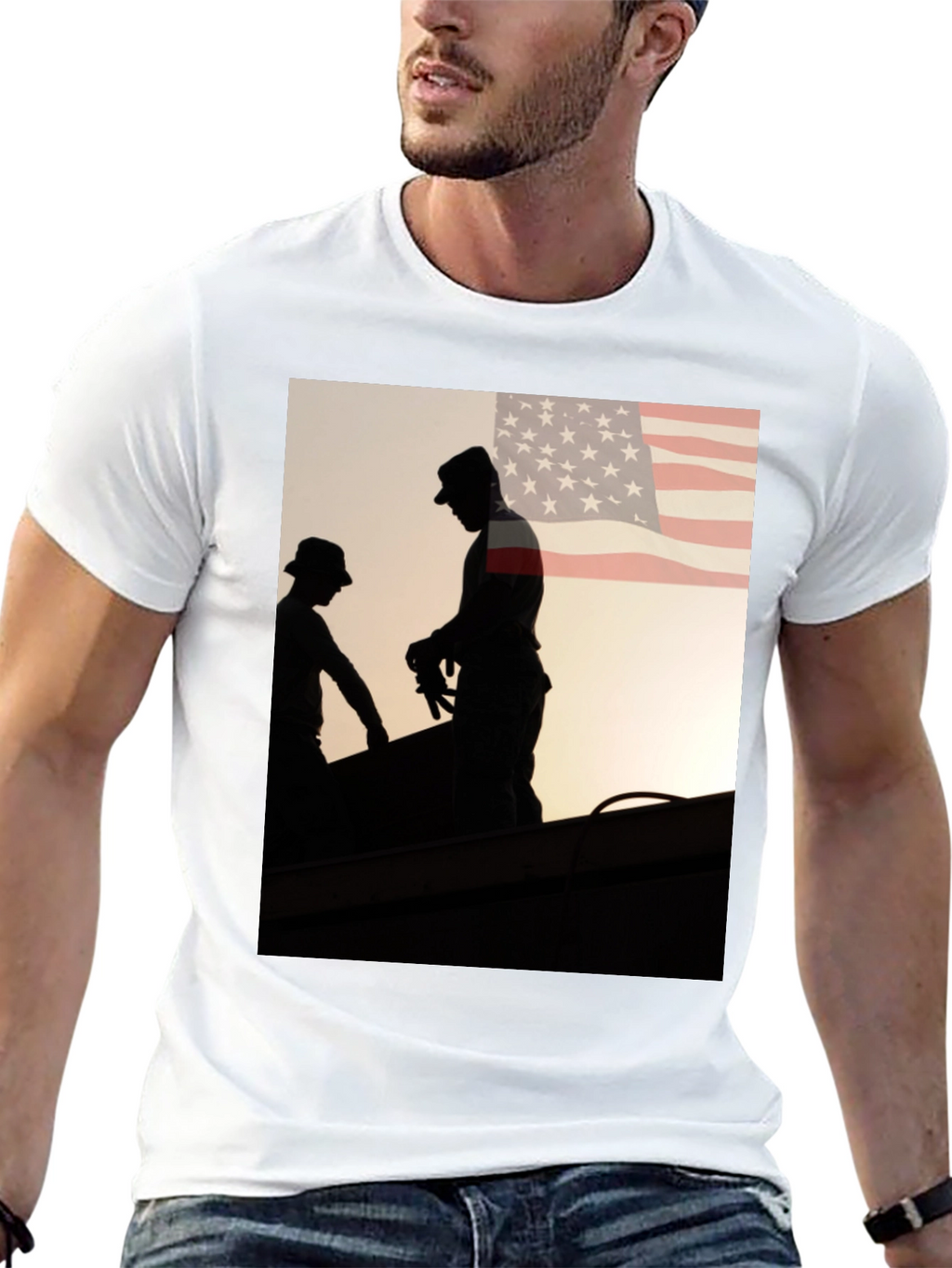 Mens Graphic Tee - American Roofer Silhouette