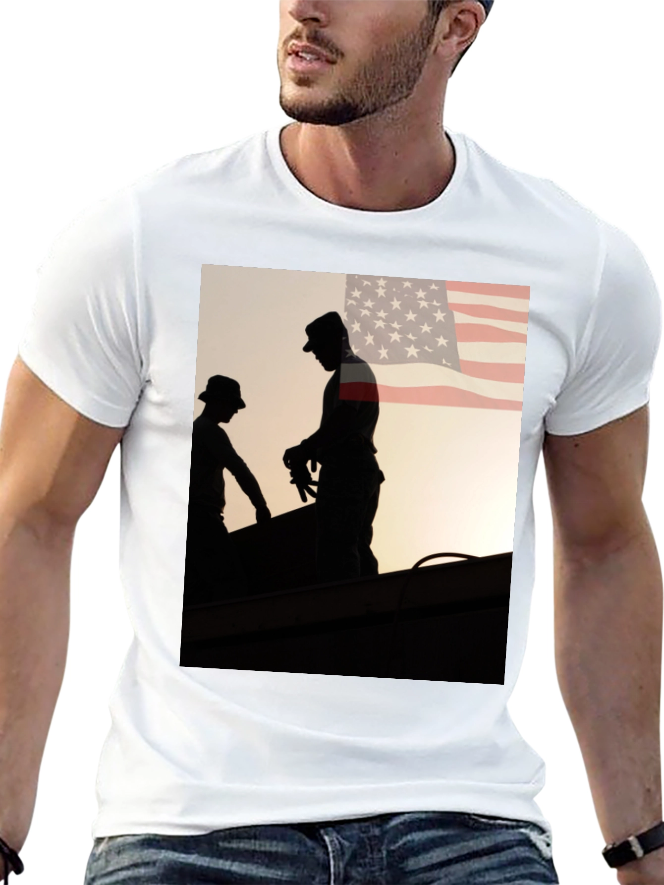Mens Graphic Tee - American Roofer Silhouette