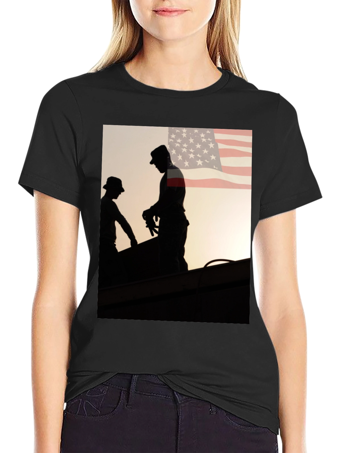 Mens Graphic Tee - American Roofer Silhouette