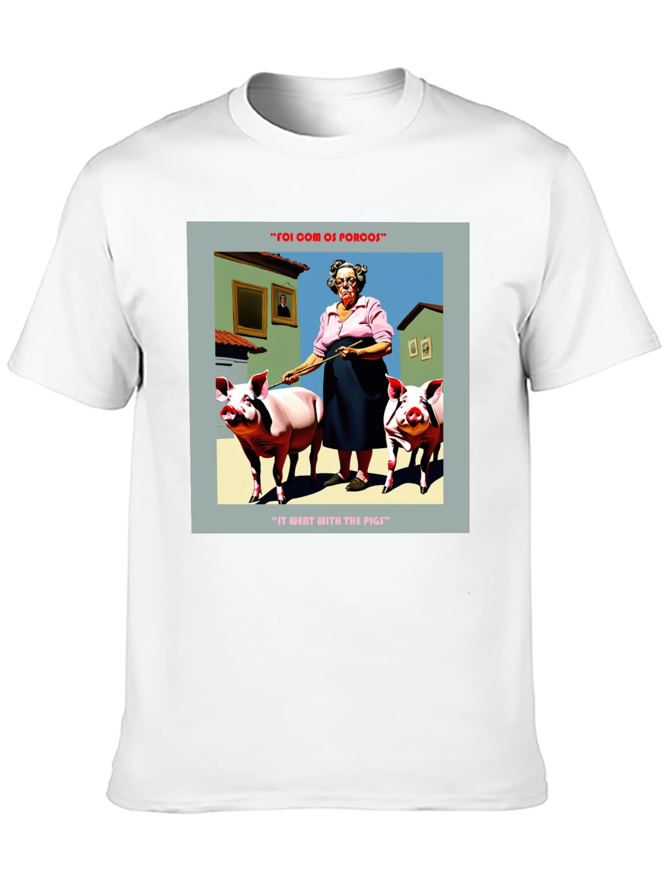 Humorous Went With The Pigs Graphic Tee