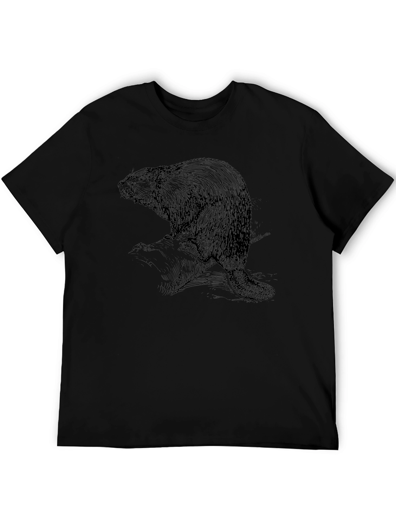 Vintage Beaver Graphic Tee - Soft Cotton Blend