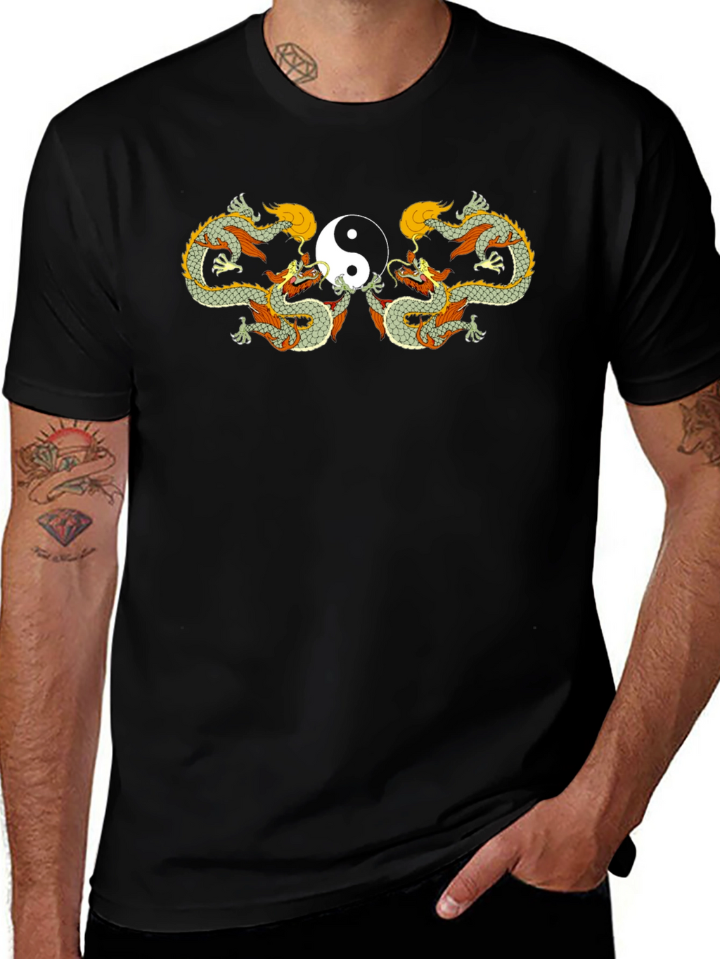 Yin Yang Dragon Graphic Tee