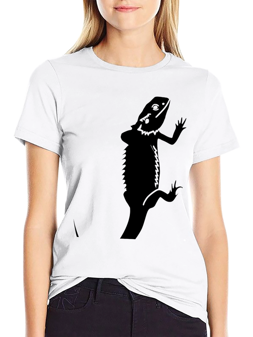 Mens Black Bearded Dragon Graphic T-Shirt