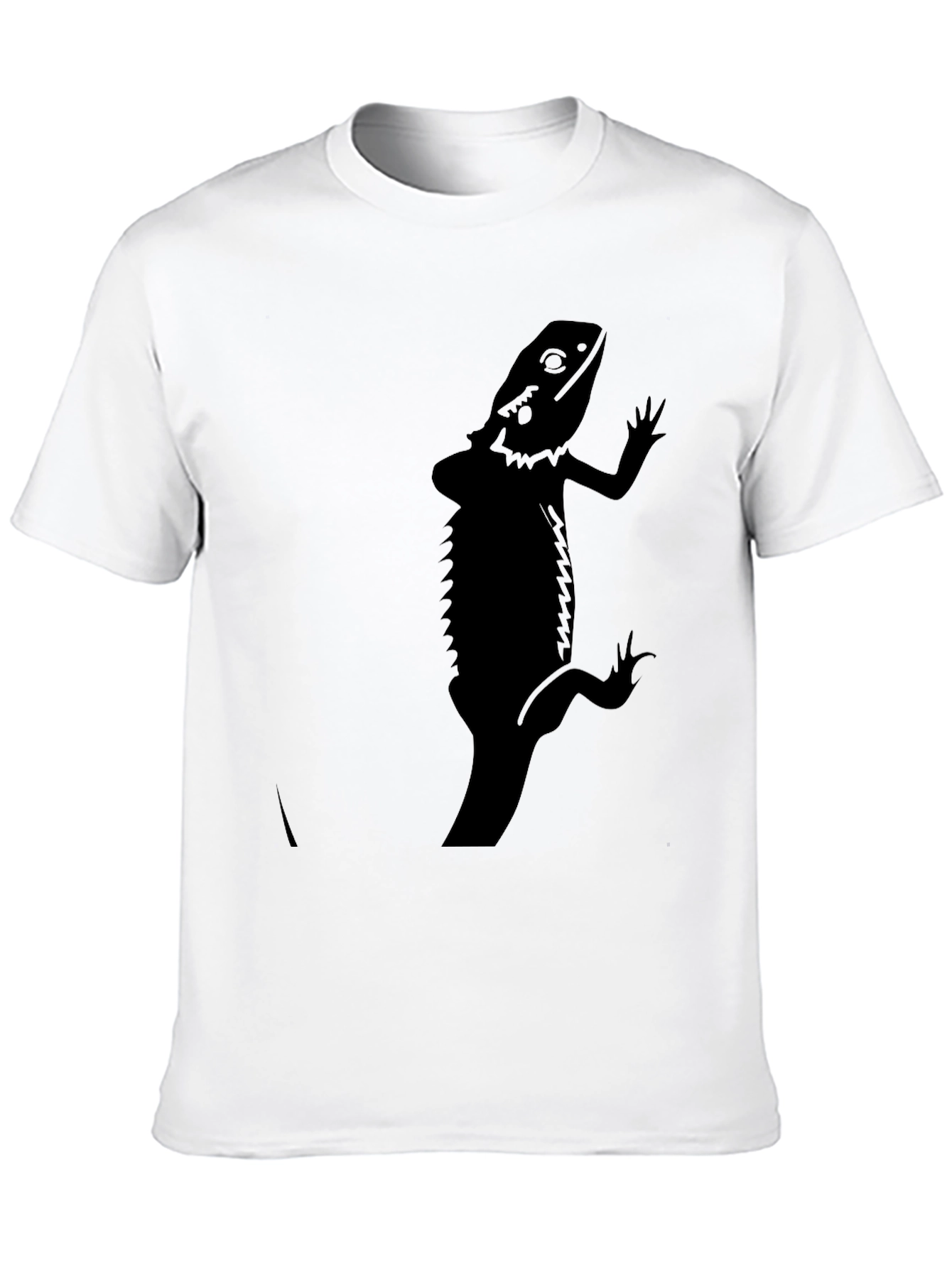 Mens Black Bearded Dragon Graphic T-Shirt