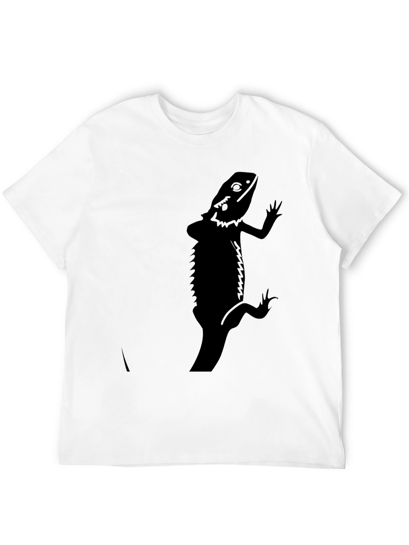 Mens Black Bearded Dragon Graphic T-Shirt