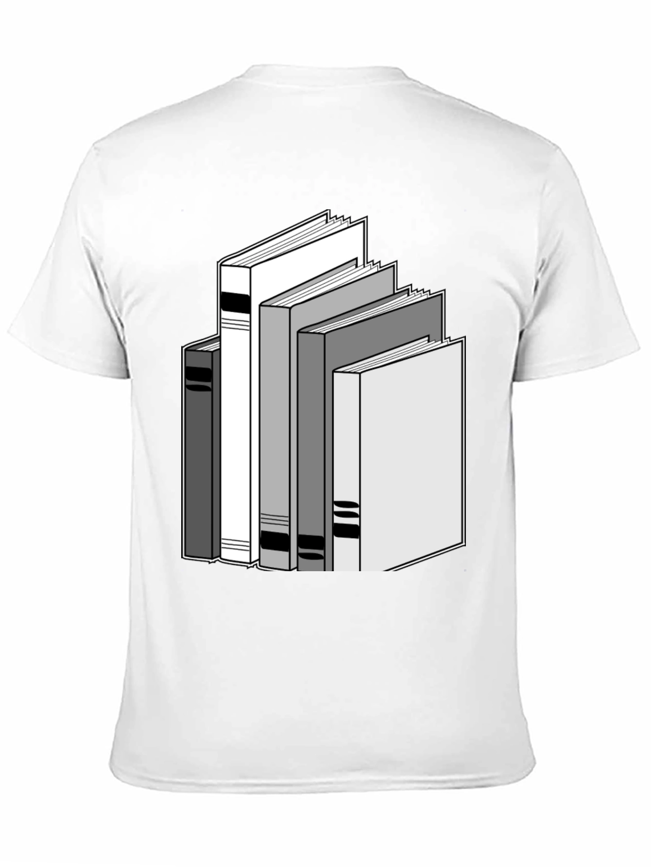 Stacked Books Graphic Tee - Black Cotton T-Shirt