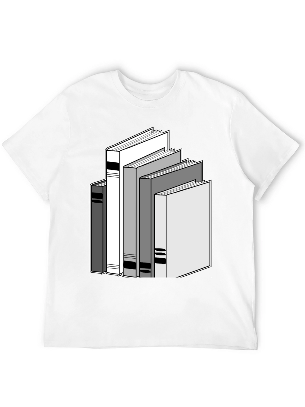 Stacked Books Graphic Tee - Black Cotton T-Shirt