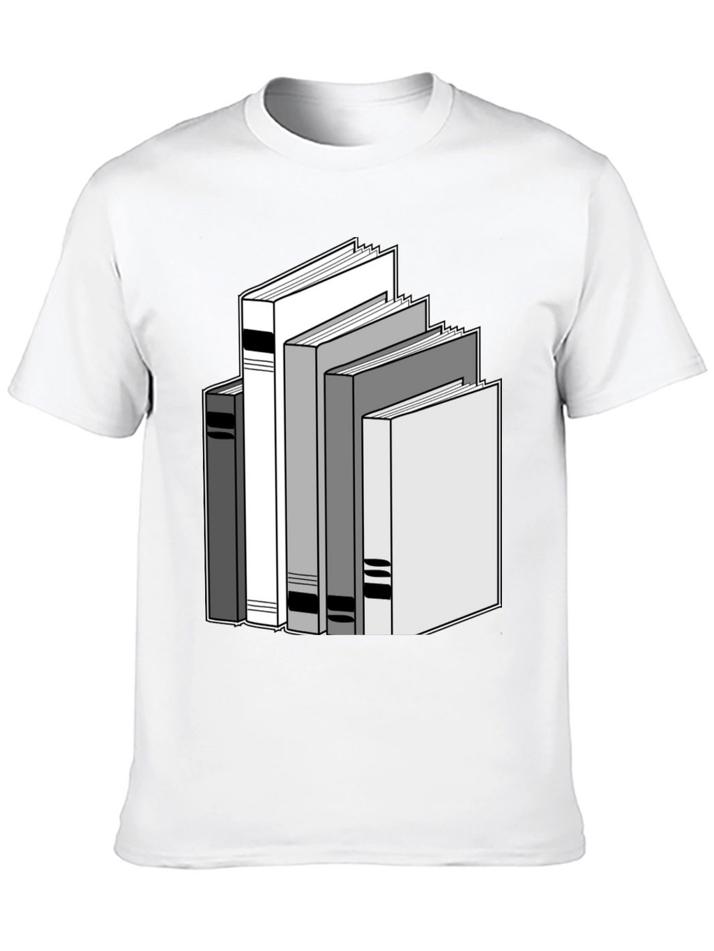 Stacked Books Graphic Tee - Black Cotton T-Shirt