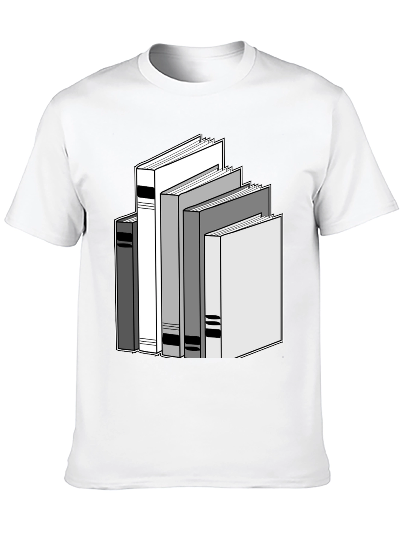 Stacked Books Graphic Tee - Black Cotton T-Shirt