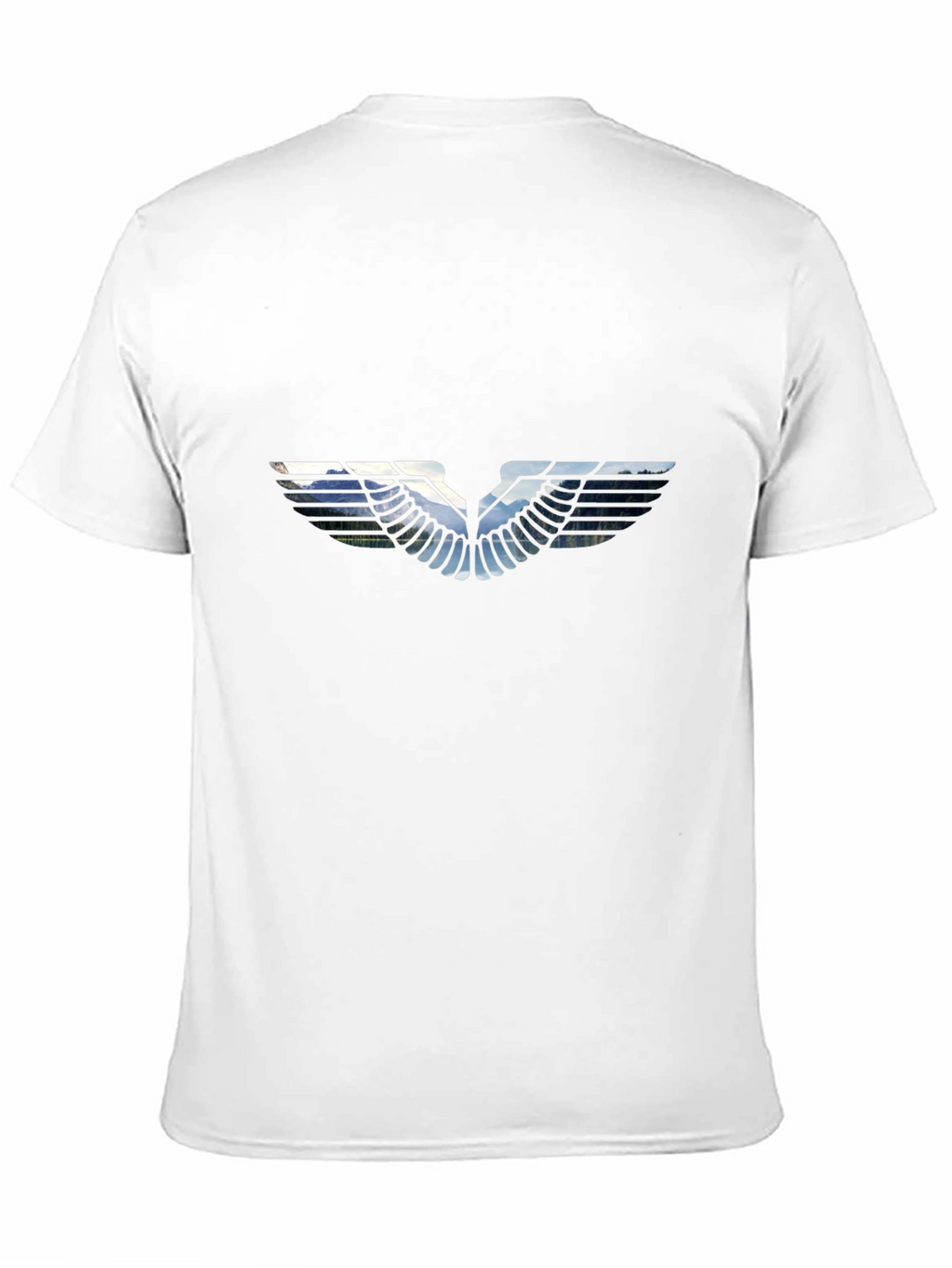 Black T-Shirt with Graphic Wing Design
