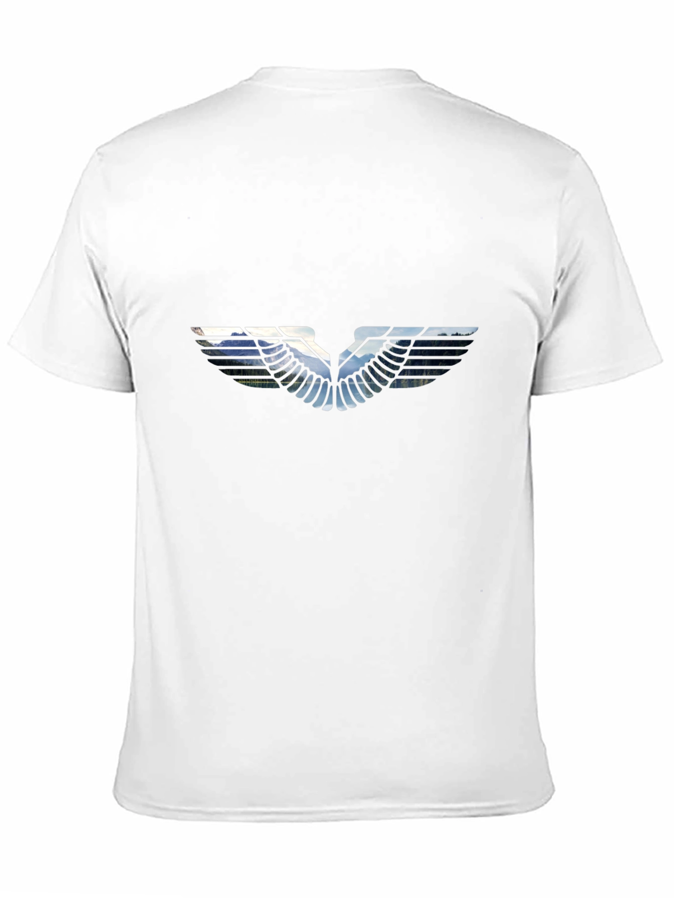 Black T-Shirt with Graphic Wing Design