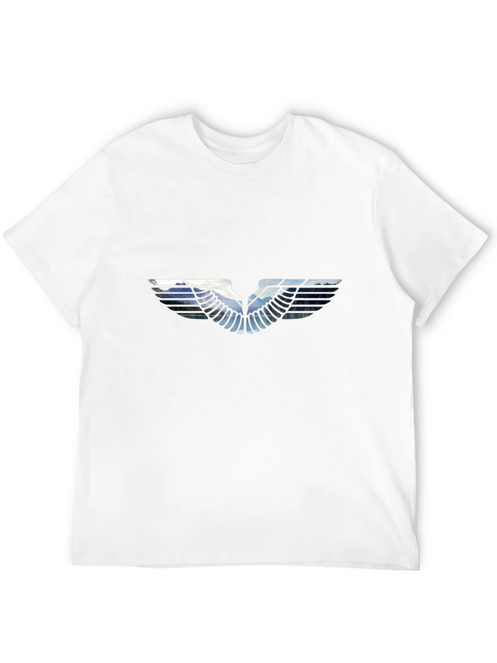Black T-Shirt with Graphic Wing Design
