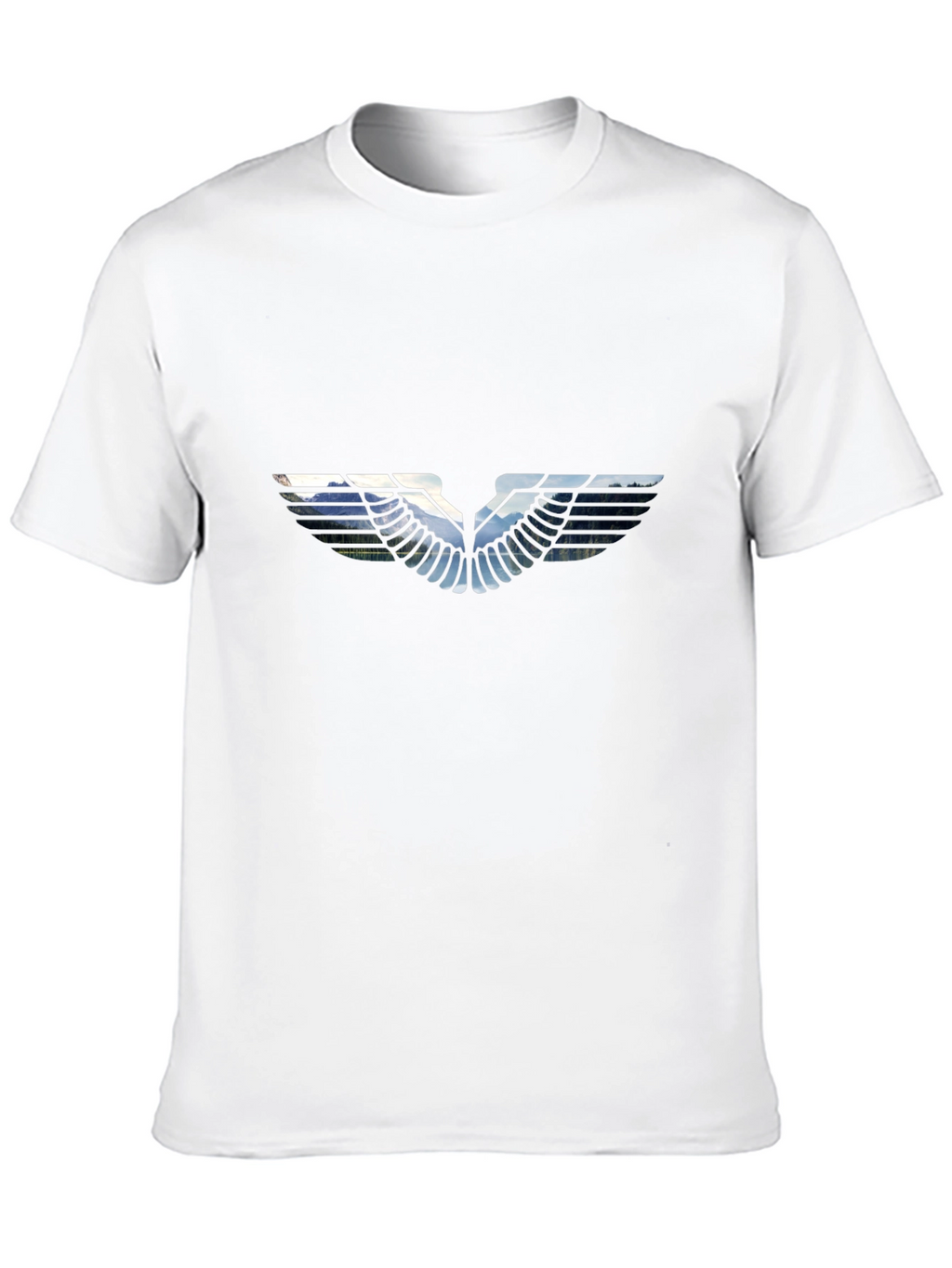 Black T-Shirt with Graphic Wing Design