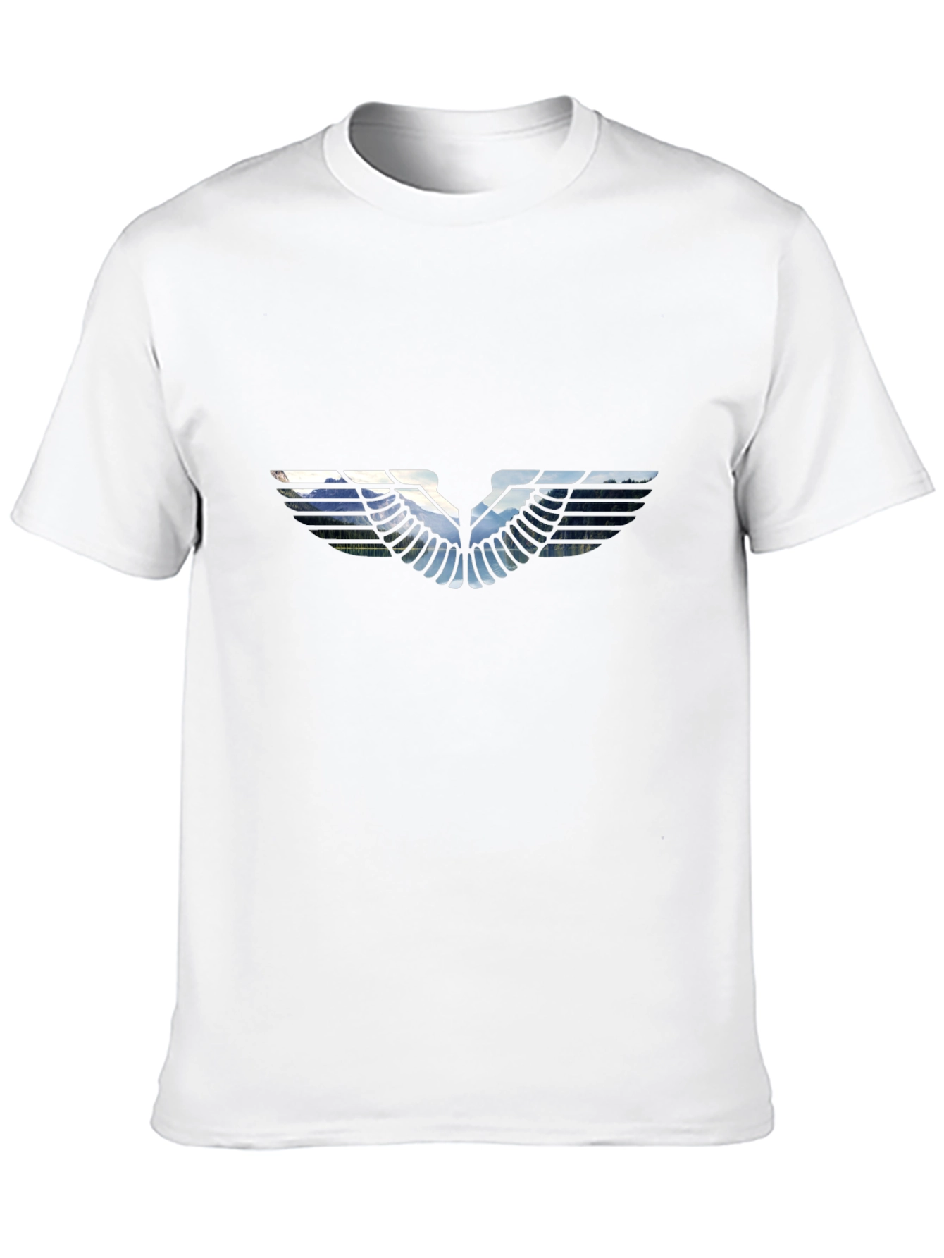 Black T-Shirt with Graphic Wing Design