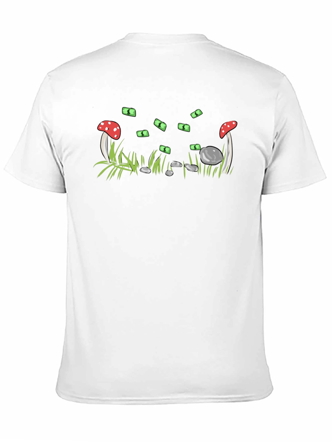 Mushroom & Money Graphic Black T-Shirt