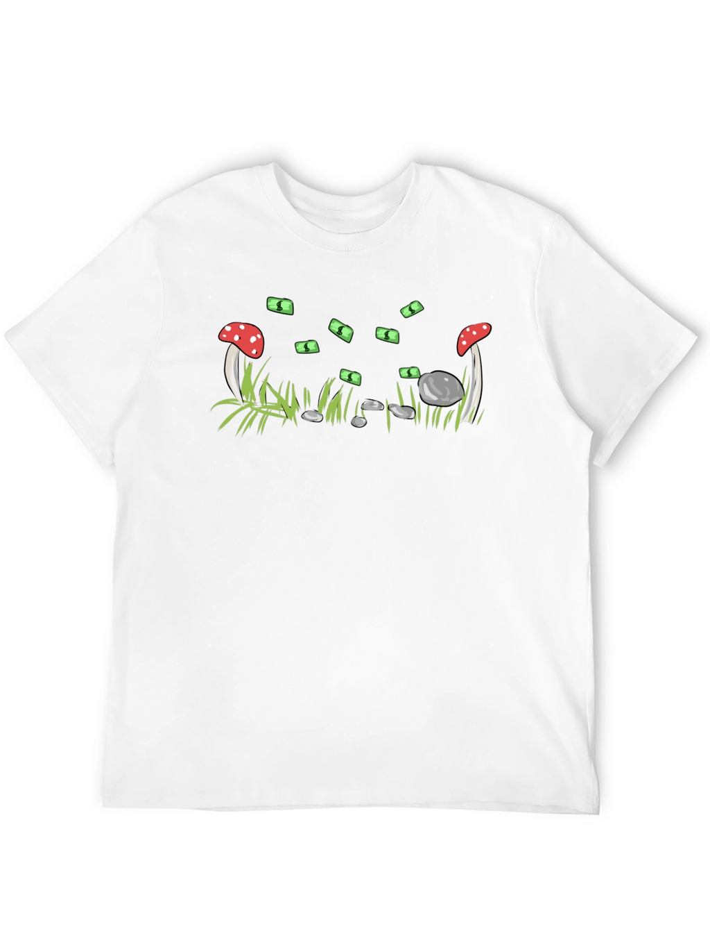 Mushroom & Money Graphic Black T-Shirt