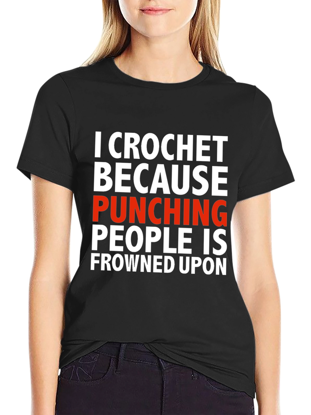 Crochet Because Punching People T-Shirt