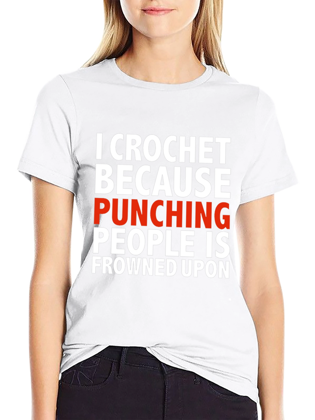 Crochet Because Punching People T-Shirt