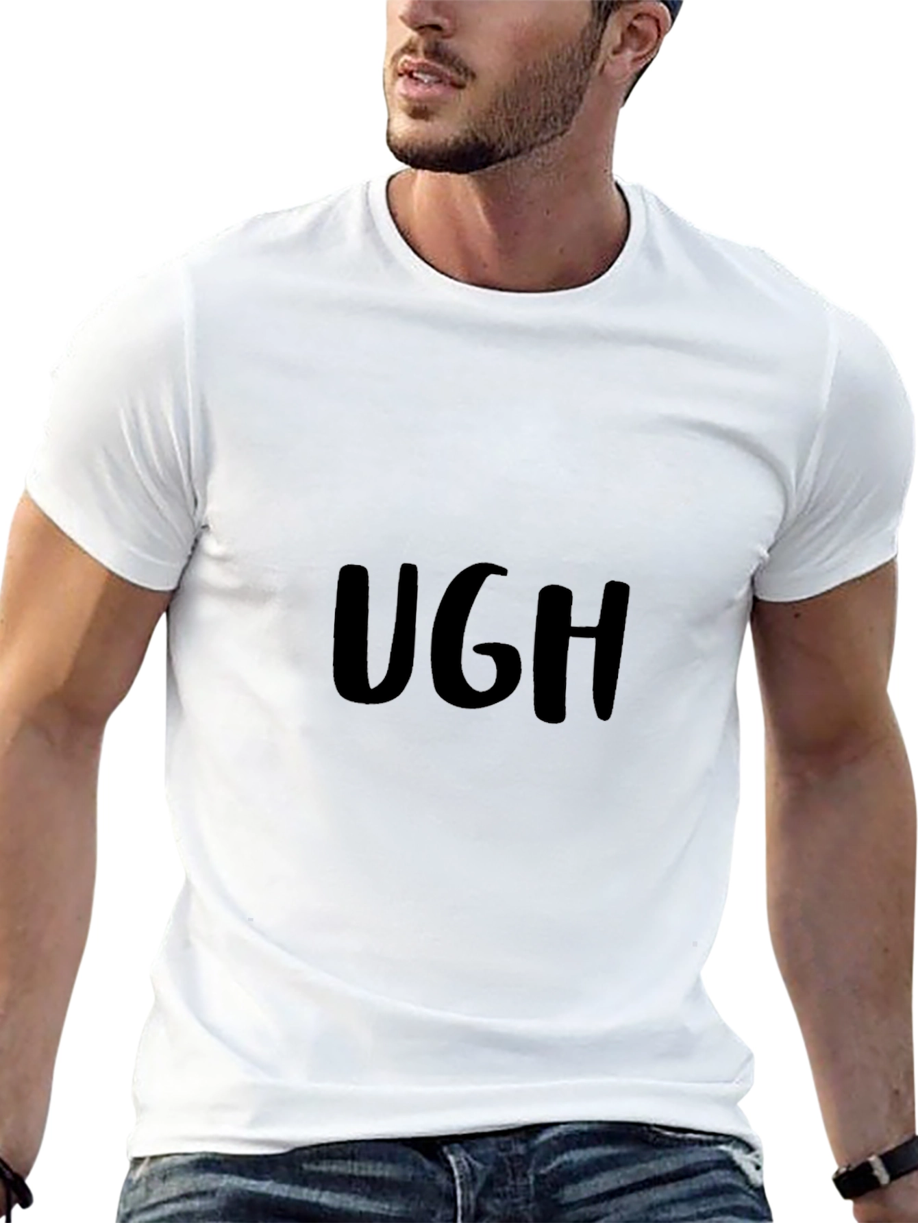 Ugh Graphic Tee - Relaxed Fit Black T-Shirt