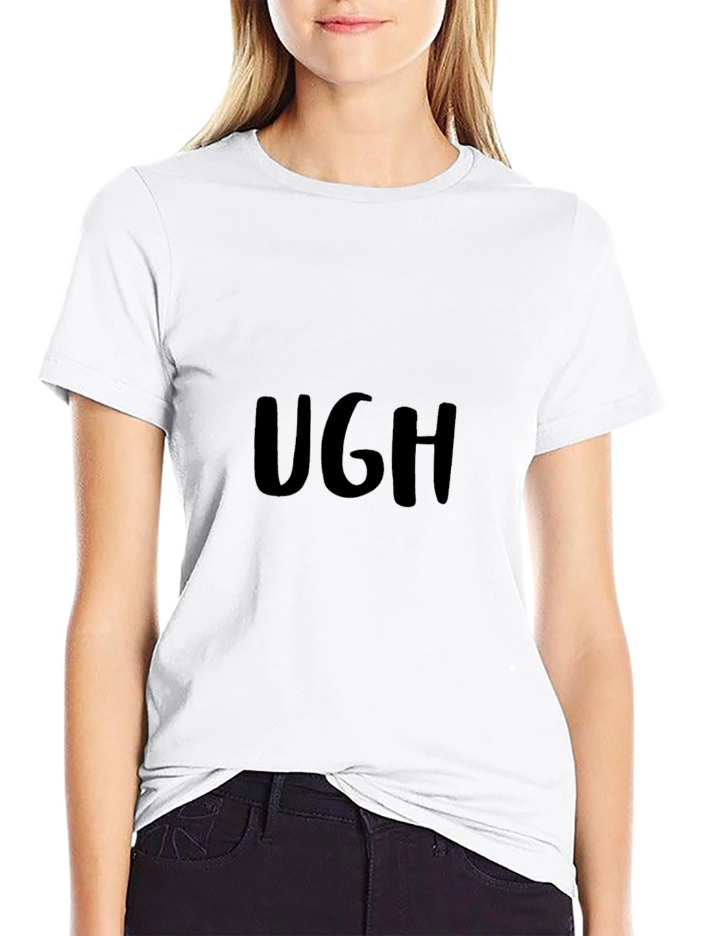 Ugh Graphic Tee - Relaxed Fit Black T-Shirt