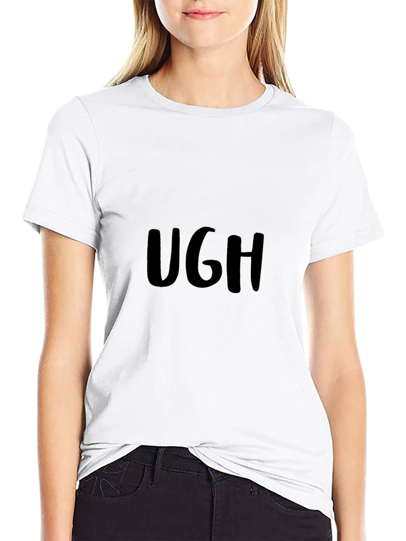 Ugh Graphic Tee - Relaxed Fit Black T-Shirt