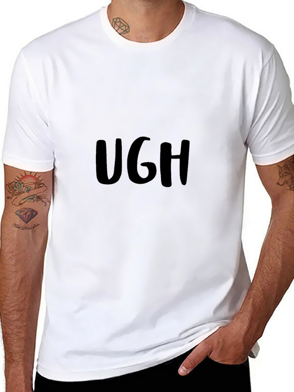 Ugh Graphic Tee - Relaxed Fit Black T-Shirt