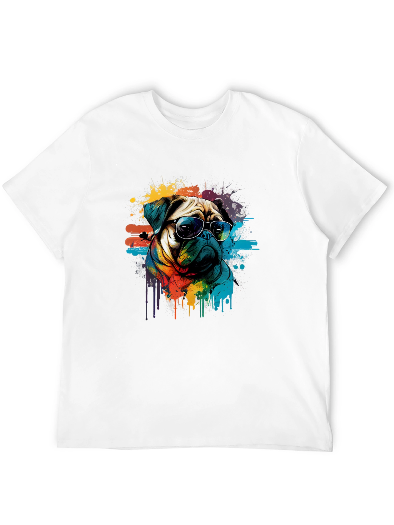 Pug Art Mens Graphic T-Shirt
