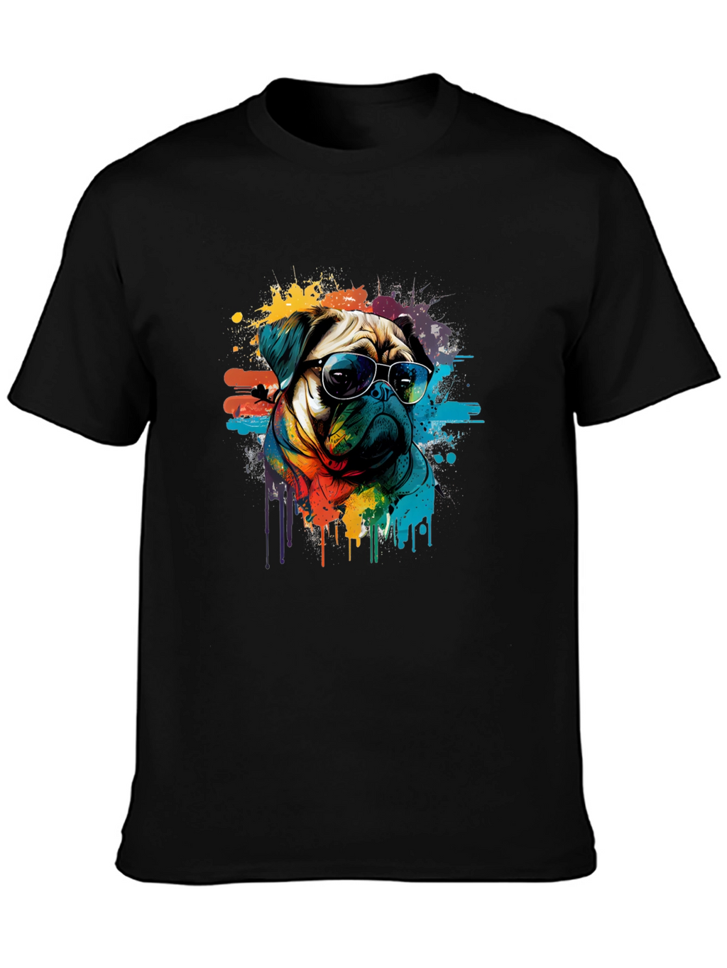 Pug Art Mens Graphic T-Shirt