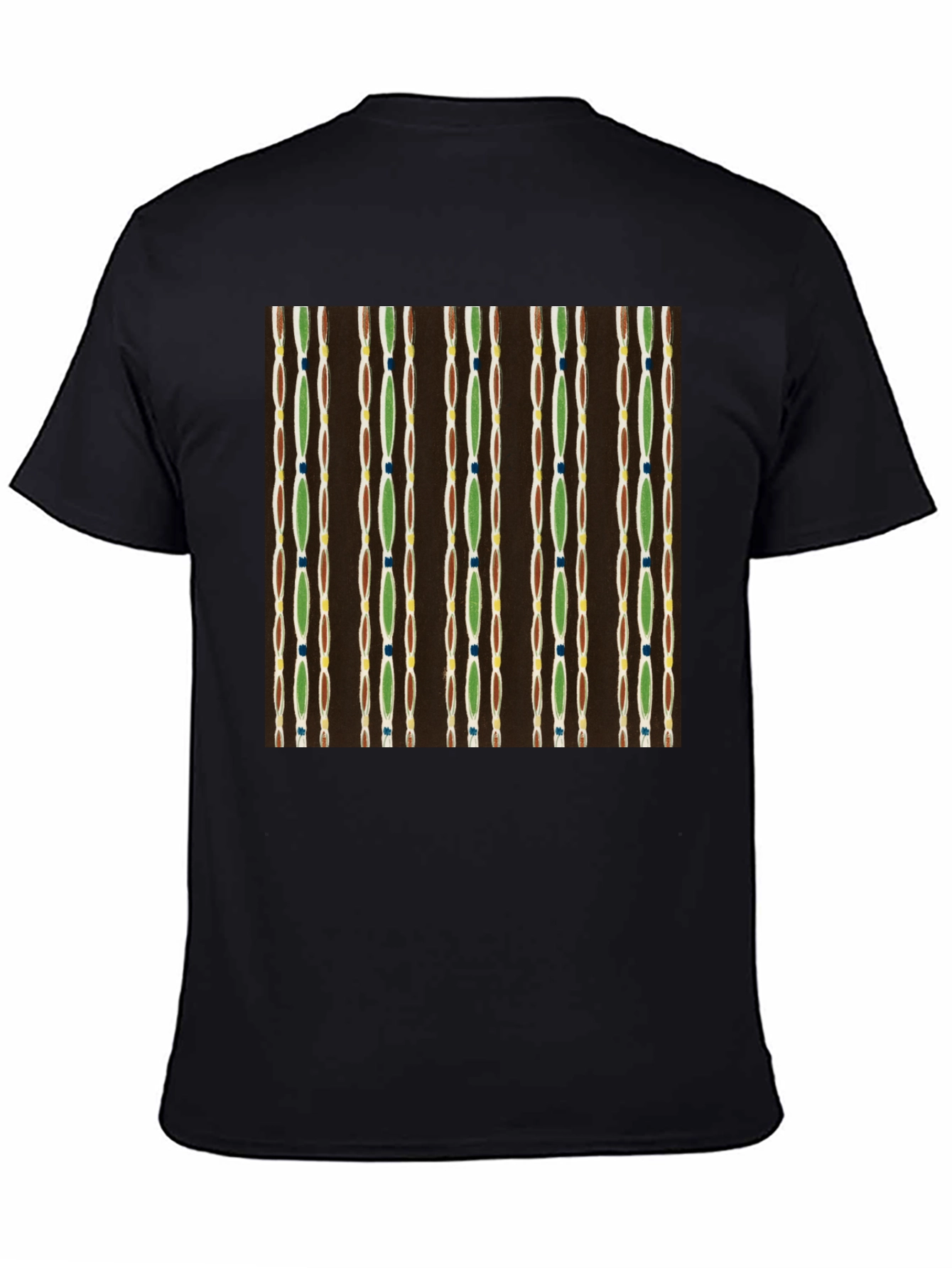 Retro Pattern Black Cotton Tee