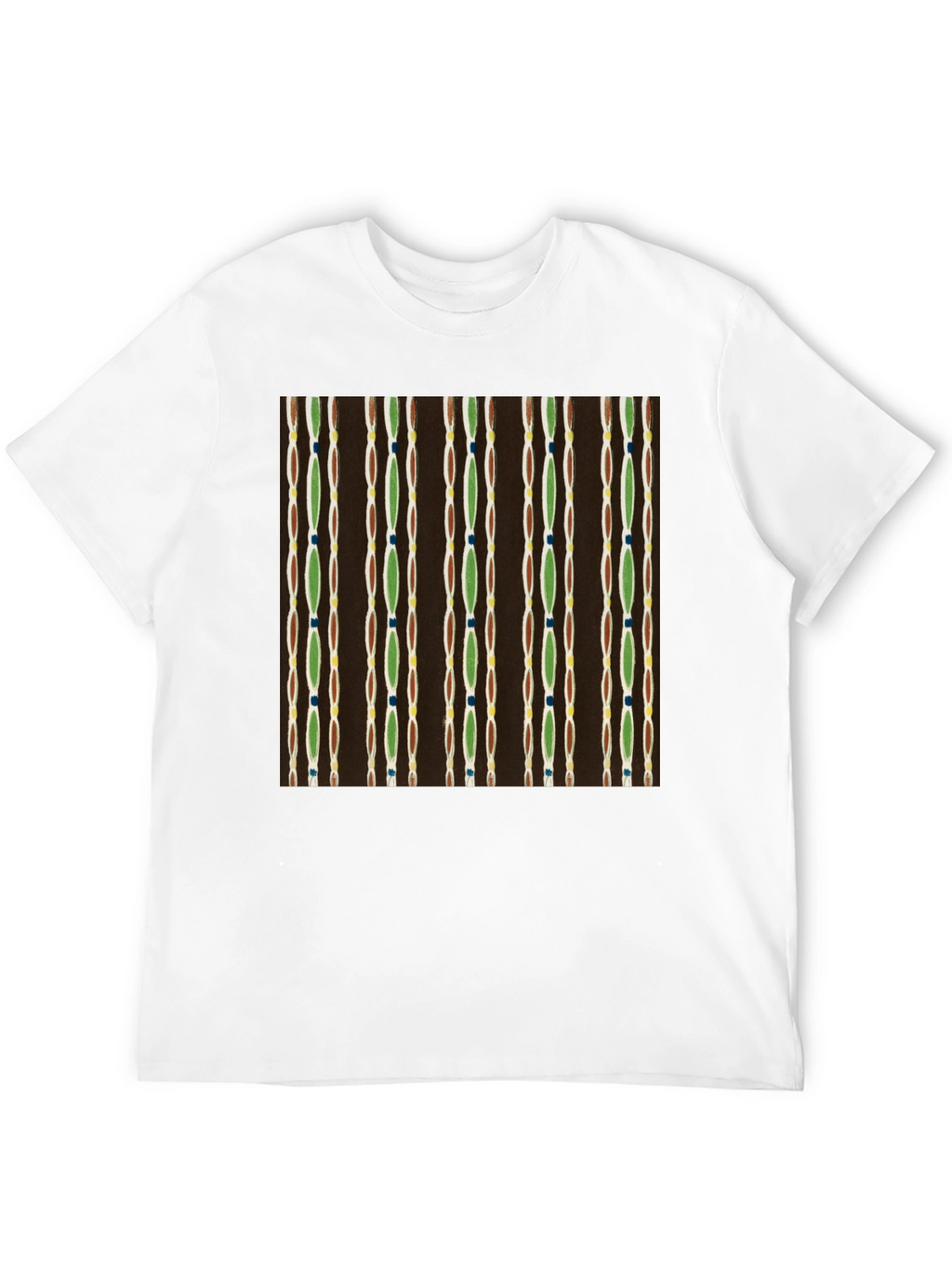 Retro Pattern Black Cotton Tee