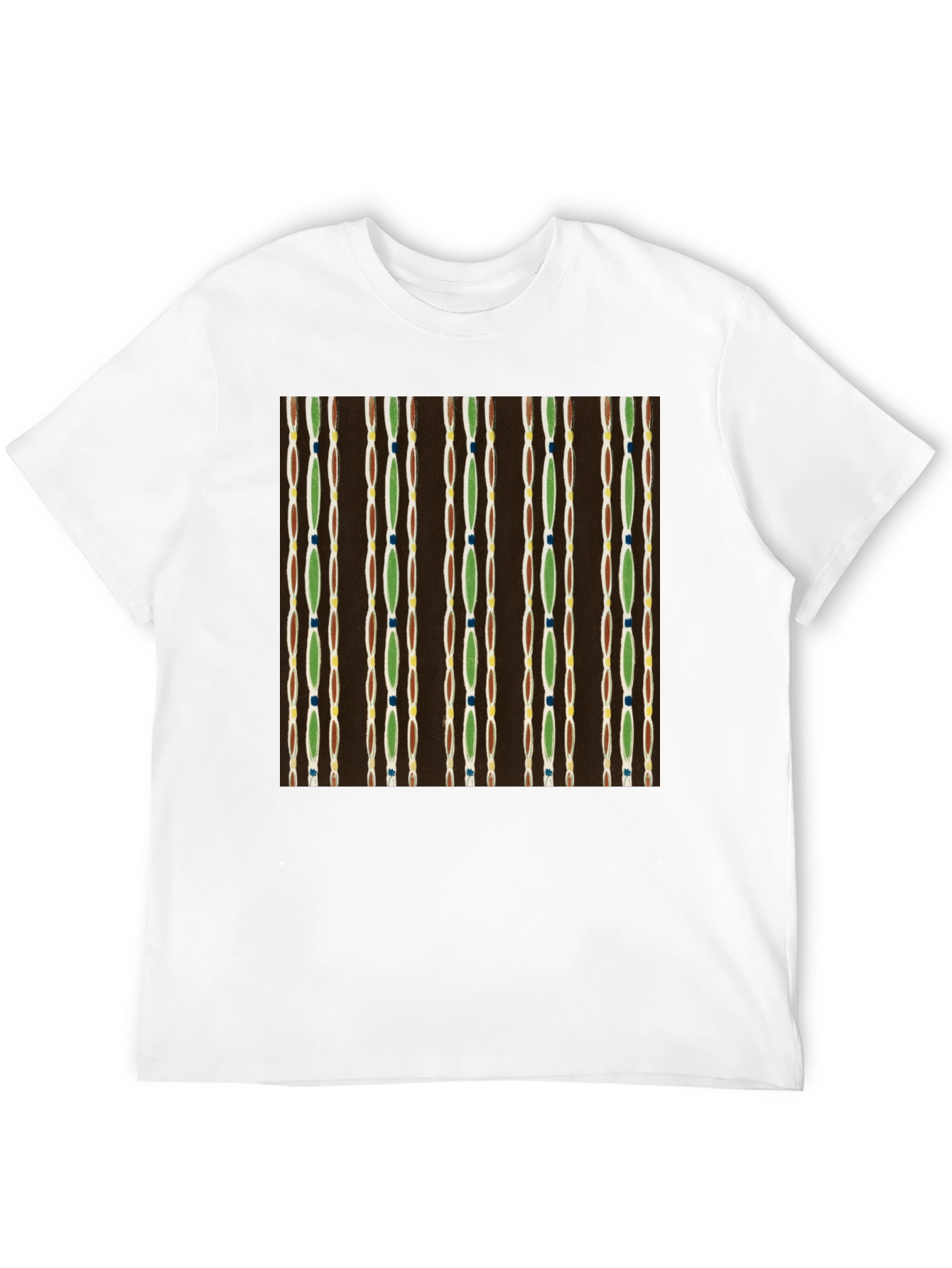 Retro Pattern Black Cotton Tee