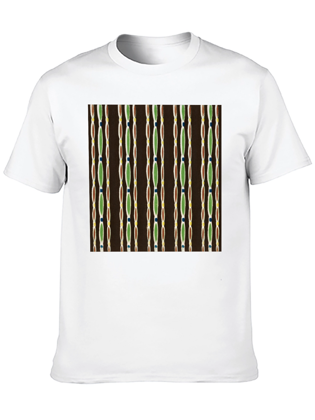 Retro Pattern Black Cotton Tee