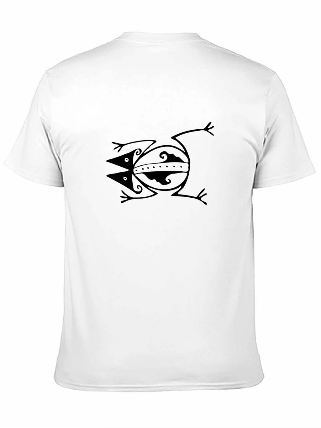 Stylish Black Graphic Tee - Tribal Frog Design