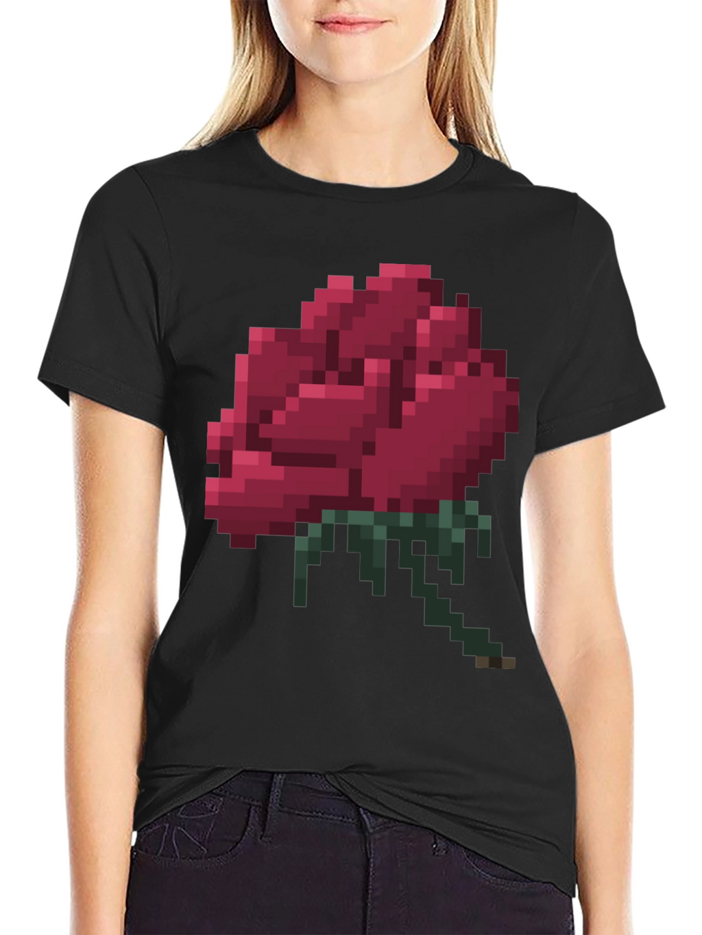 Pixel Rose T-Shirt - Gamer Style