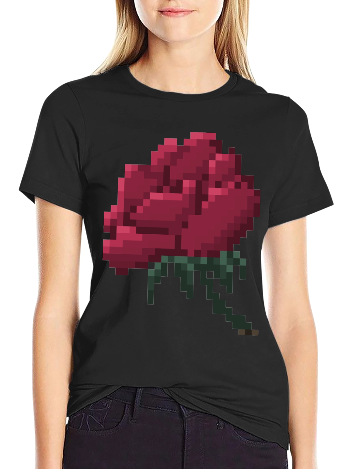 Pixel Rose T-Shirt - Gamer Style