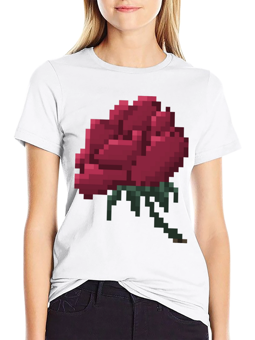 Pixel Rose T-Shirt - Gamer Style