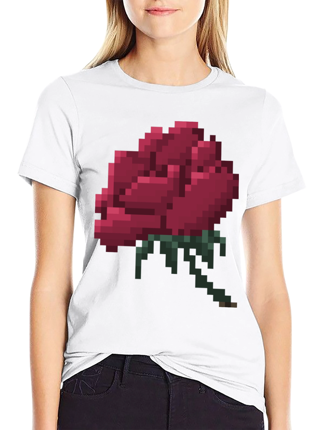 Pixel Rose T-Shirt - Gamer Style