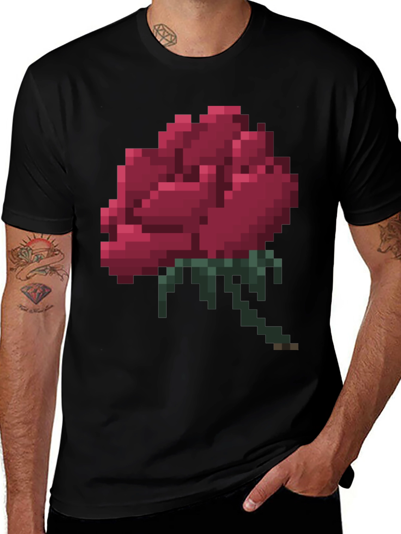 Pixel Rose T-Shirt - Gamer Style