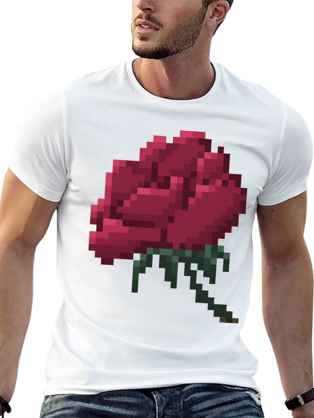 Pixel Rose T-Shirt - Gamer Style