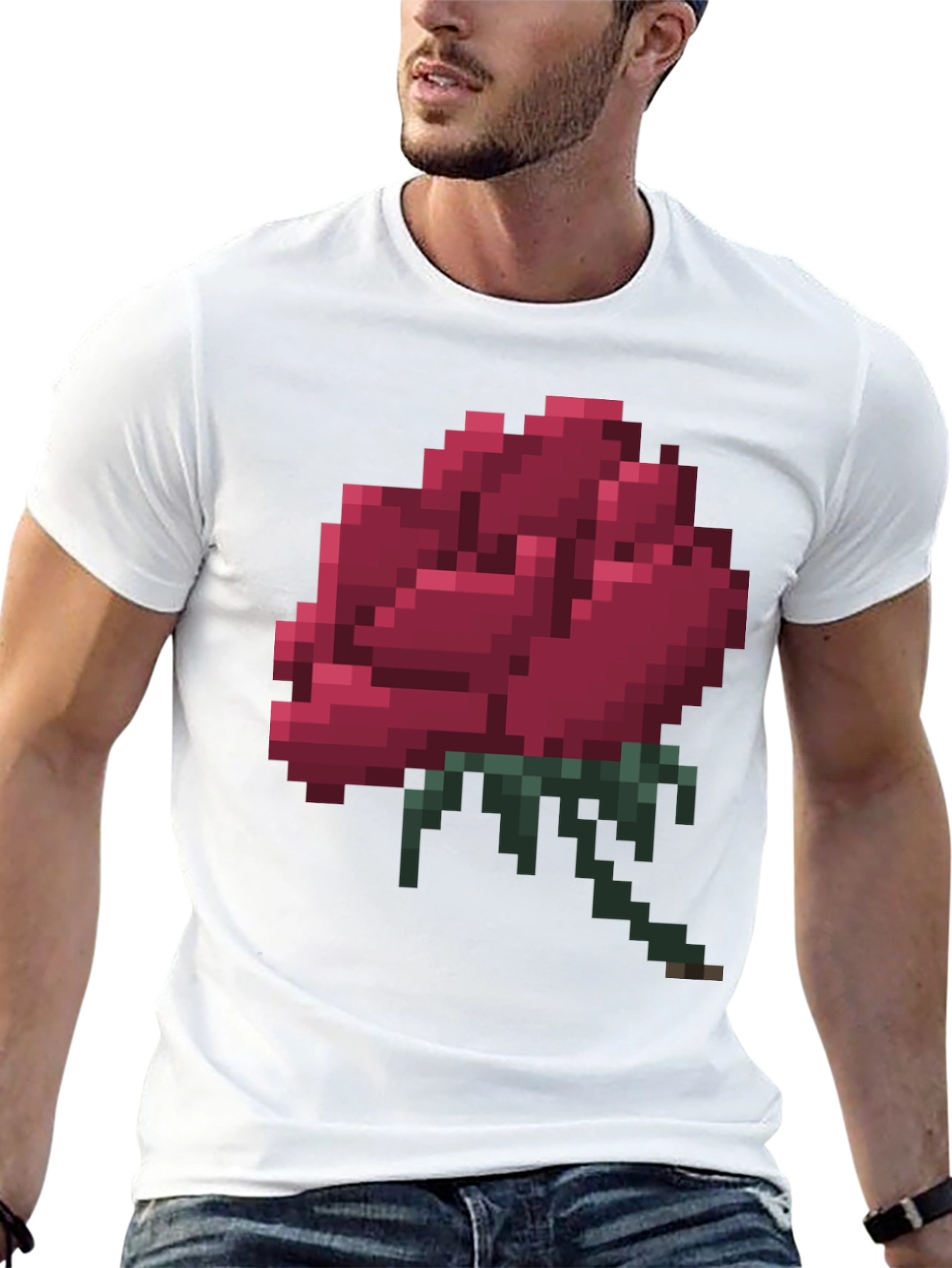 Pixel Rose T-Shirt - Gamer Style